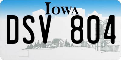 IA license plate DSV804