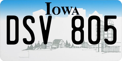 IA license plate DSV805