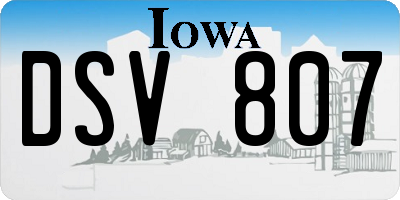 IA license plate DSV807
