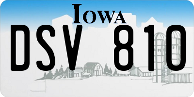 IA license plate DSV810