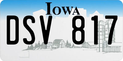 IA license plate DSV817