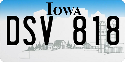 IA license plate DSV818