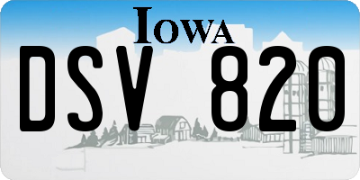 IA license plate DSV820