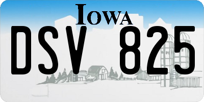 IA license plate DSV825