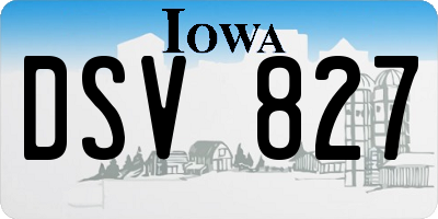 IA license plate DSV827