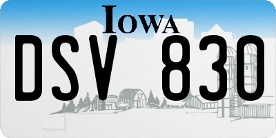 IA license plate DSV830