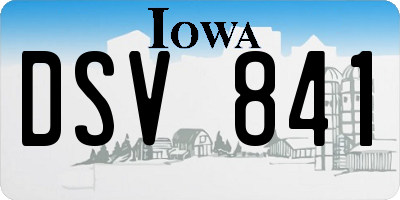 IA license plate DSV841