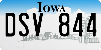 IA license plate DSV844