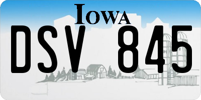 IA license plate DSV845