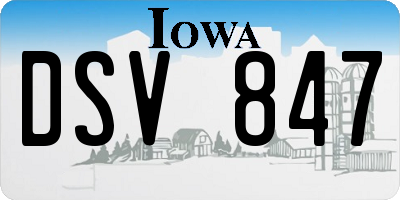 IA license plate DSV847