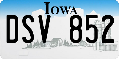 IA license plate DSV852