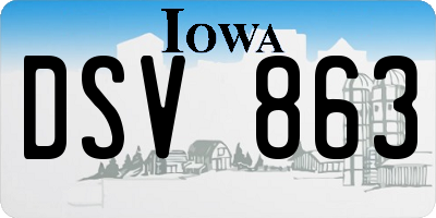IA license plate DSV863