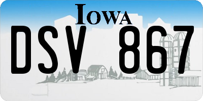 IA license plate DSV867