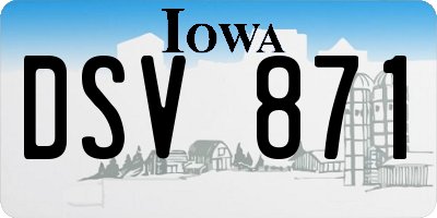 IA license plate DSV871