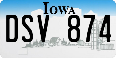 IA license plate DSV874