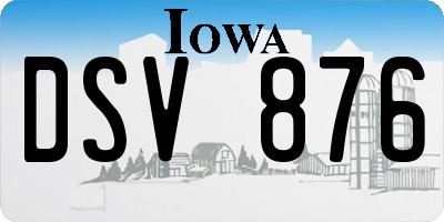 IA license plate DSV876