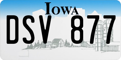 IA license plate DSV877