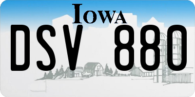 IA license plate DSV880