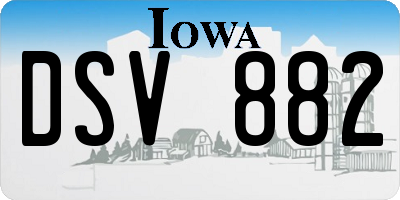 IA license plate DSV882