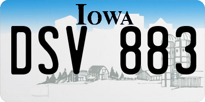 IA license plate DSV883