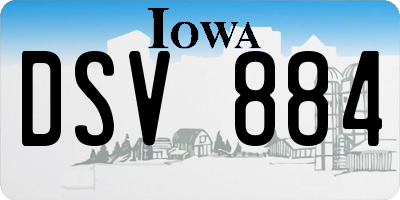 IA license plate DSV884