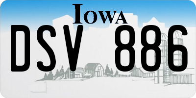 IA license plate DSV886