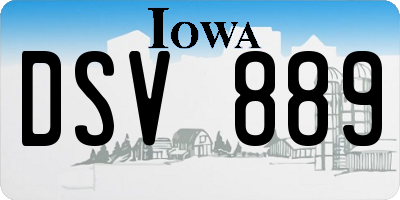 IA license plate DSV889