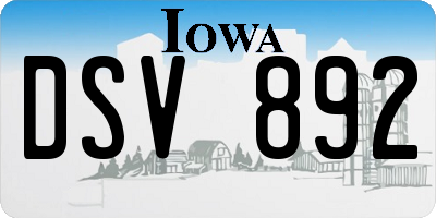 IA license plate DSV892