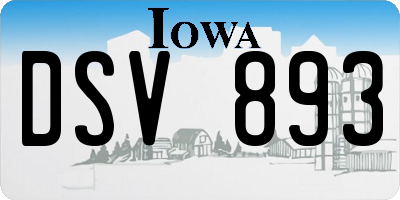 IA license plate DSV893