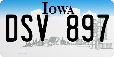 IA license plate DSV897