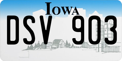 IA license plate DSV903