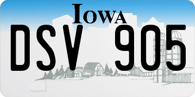 IA license plate DSV905