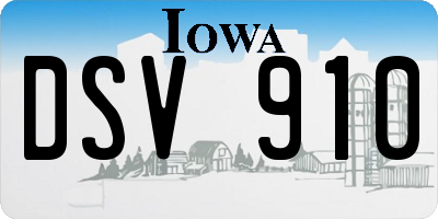 IA license plate DSV910