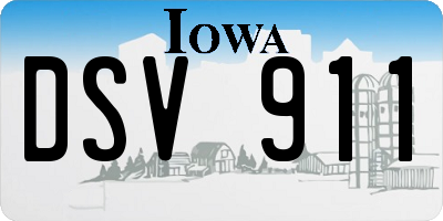 IA license plate DSV911