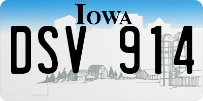 IA license plate DSV914