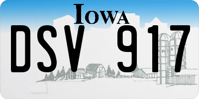 IA license plate DSV917