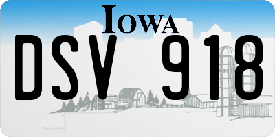 IA license plate DSV918