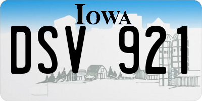 IA license plate DSV921