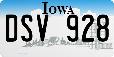 IA license plate DSV928