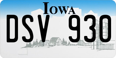 IA license plate DSV930