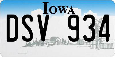 IA license plate DSV934