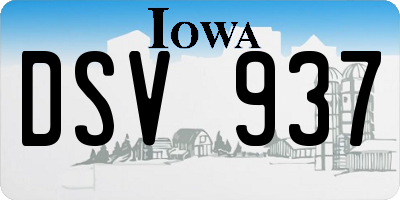 IA license plate DSV937