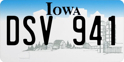 IA license plate DSV941