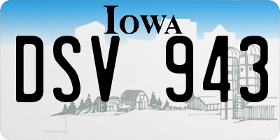IA license plate DSV943