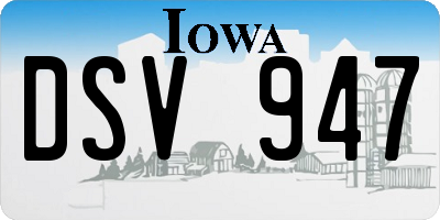 IA license plate DSV947