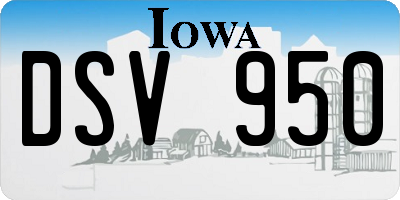 IA license plate DSV950