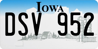 IA license plate DSV952