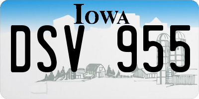 IA license plate DSV955