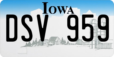IA license plate DSV959