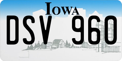 IA license plate DSV960